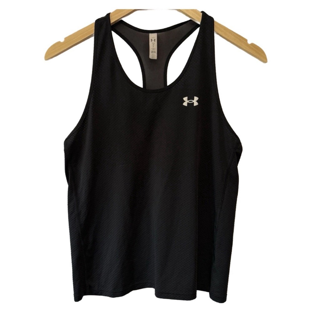 Under Armour Black Fitted Heat Gear Racerback Tank Top Size Youth Large